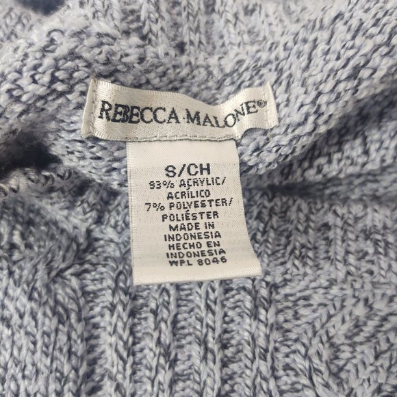 Rebecca Malone Cable Knit Sweater with button up‎ 3/4 sleeve Size Small - Picture 4 of 5